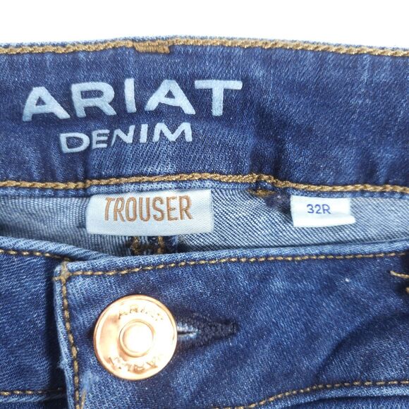 Ariat Straight Leg Button Zip Medium Wash Denim Jeans Womens Size 32R Blue - Picture 6 of 8